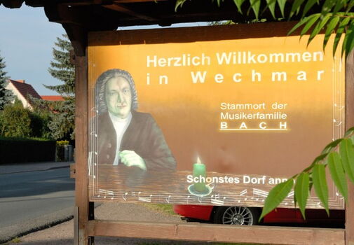 Hinweisschlid am Ortseingang - Wechmar